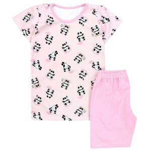 TupTam Kinder Mädchen Kurzarm Pyjama Set 2-teilig schwarz/rosa