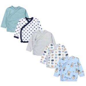 TupTam Baby Jungen Langarm Wickelshirt 5er Set blau/grau