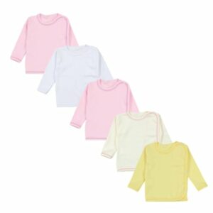 TupTam Unisex Baby Wickelshirt Langarm 5er Pack rosa/gelb