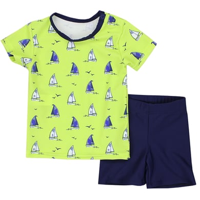 Aquarti Baby Jungen Bade-Set Zweiteiliger Badeanzug T-Shirt Hose hellgrün