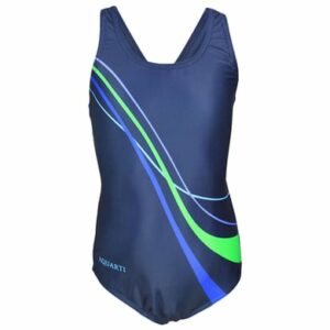 Aquarti Mädchen Badeanzug Chlorresistent Muscleback Wassersport grün/blau