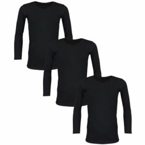 TupTam Kinder Unisex Unterhemd Langarm 3er Pack schwarz
