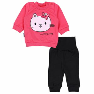 TupTam Baby Mädchen Langarmshirt Babyhose Outfit 2teilig schwarz/pink