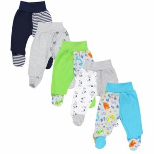 TupTam Baby Hose mit Fuß 5er Pack grau/grün