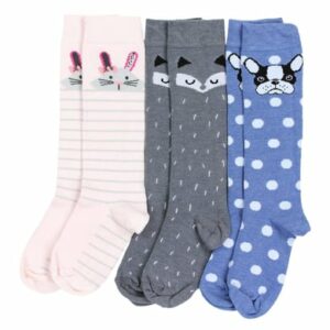 TupTam Mädchen Knielange Socken Gemustert 3er Pack rosa/blau