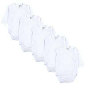 TupTam Baby Langarm Wickelbody im 5er Set weiß