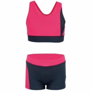 Aquarti Mädchen Sport Bikini - Racerback Bustier & Badehose dunkelgrau