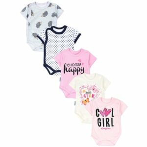 TupTam Baby Mädchen Kurzarm Wickelbody 5er Set apricot