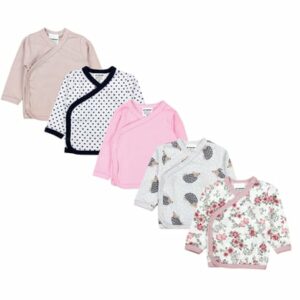 TupTam Baby Mädchen Langarm Wickelshirt 5er Set beige/grau