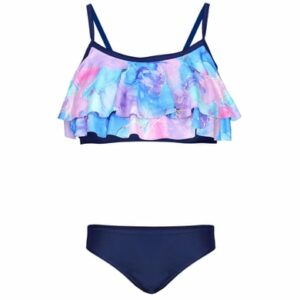 Aquarti Mädchen Bikini Set Zweiteilig Bikinislip Bustier blau/lila