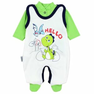 TupTam Baby Unisex Strampler-Set mit Aufdruck Spruch 2-tlg grün-kombi