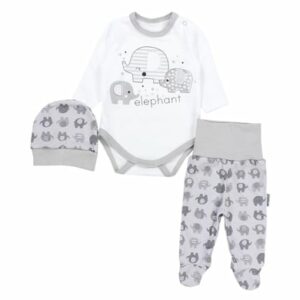 TupTam Baby Bekleidungsset Langarmbody Hose Mütze3 teilig weiß