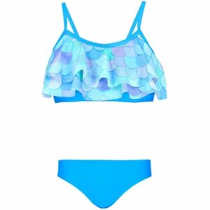 Aquarti Mädchen Bikini Set Zweiteilig Bikinislip Bustier blau/grün