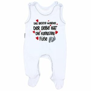 TupTam Unisex Baby Strampler mit Spruch rot/weiß