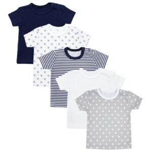 TupTam Baby Kurzarm T-Shirt 5er Set grau/weiß