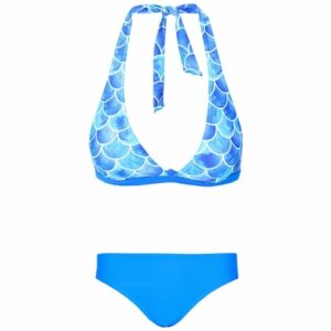 Aquarti Mädchen Bikini Set Zweiteilig Bikinislip Bustier blau/weiß