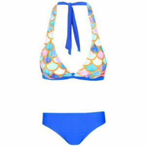 Aquarti Mädchen Bikini Set Zweiteilig Bikinislip Bustier blau/orange