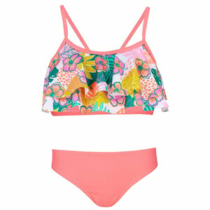 Aquarti Mädchen Bikini Set Zweiteilig Bikinislip Bustier rosa/gelb
