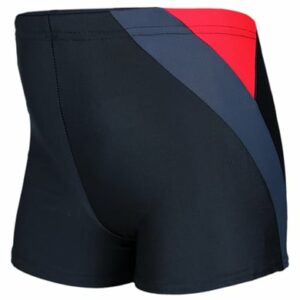 Aquarti Jungen Badehose Gestreift mit Motiven rot/grau