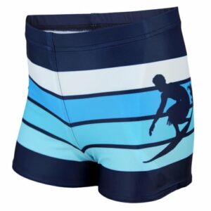 Aquarti Jungen Badehose Gestreift mit Motiven hellblau