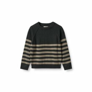 Wheat Strickpullover Benja black beige stripe