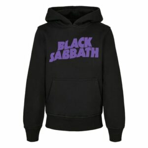 F4NT4STIC Basic Kids Hoodie Black Sabbath Wavy Logo Black schwarz