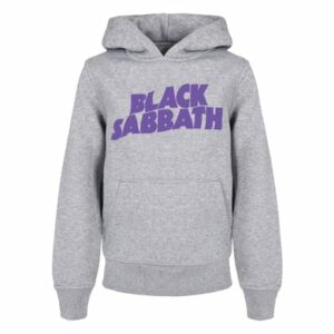 F4NT4STIC Basic Kids Hoodie Black Sabbath Wavy Logo Black heathergrey