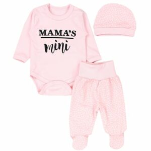 TupTam Baby Bekleidungsset Langarmbody Hose Mütze3 teilig hellrosa