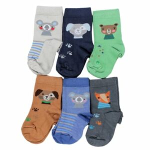 TupTam Kinder Socken Mädchen Jungen Bunt Gemustert 6er Pack braun/grün