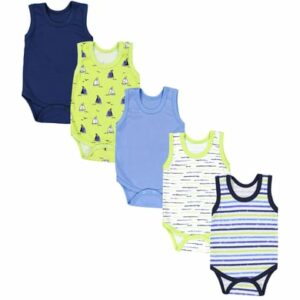 TupTam Baby Jungen Achselbody 5er Pack grün/blau