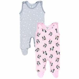 TupTam Baby Strampler Gemustert 2er Set grau