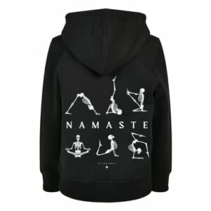 F4NT4STIC Basic Kids Hoodie Namaste Yoga Skelett Halloween schwarz