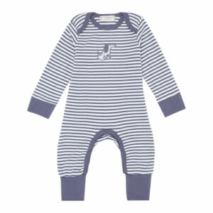 Sense Organics Strampler blue-grey stripes