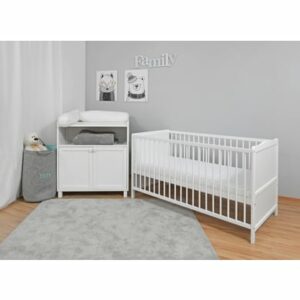 urra Sparset weiß Wickelkommode / Kinderbett 70 x 140 cm